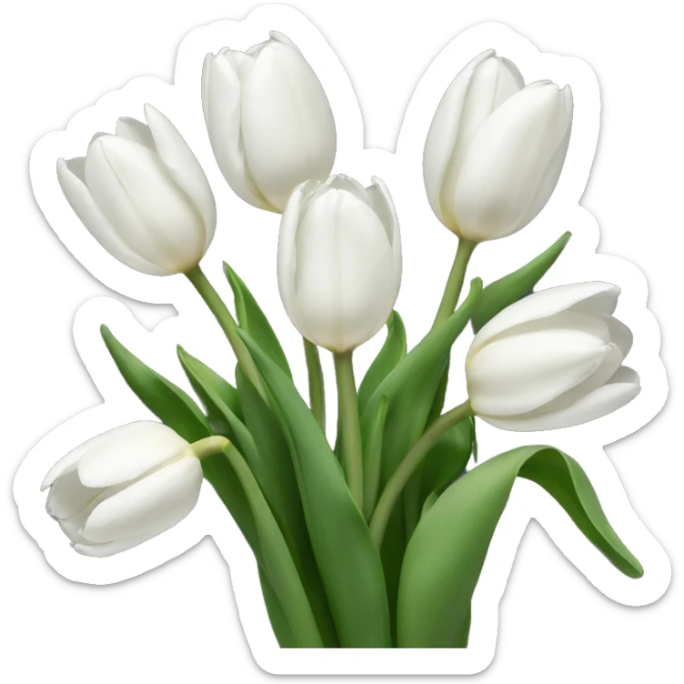 White tulips  sticker