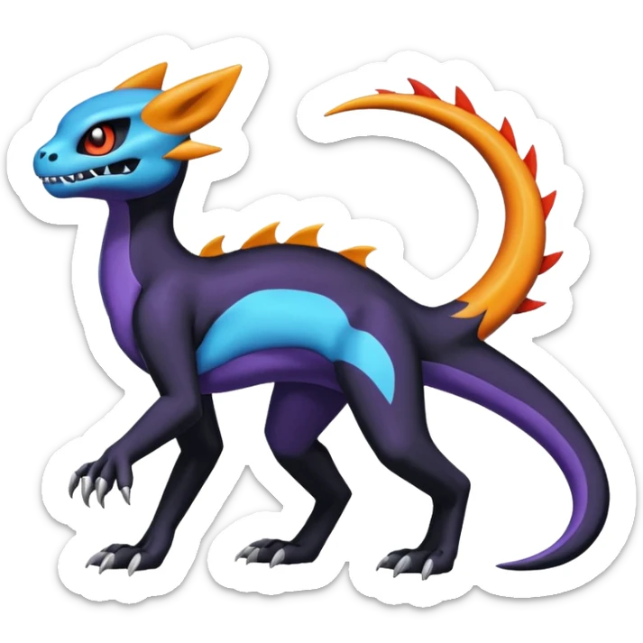 Shiny Duskull-Salandit-Umbreon-Charmeleon-Fakémon-hybrid-creature (full body)  sticker