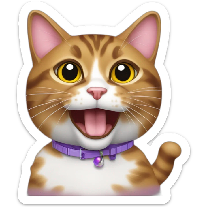 California spangled Cat with cat toys in the mouth sticker