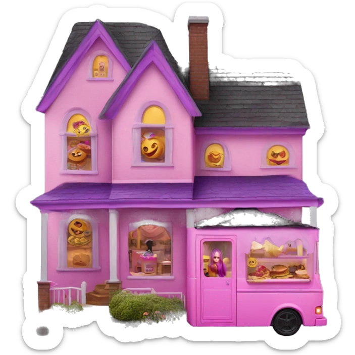 Barbie’s haunted dream house and food truck  sticker