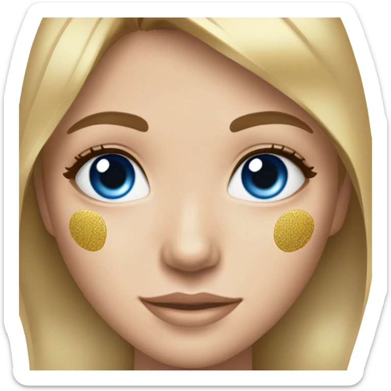 Gold eye patches Skin care on white freackles skin of a brunett blue eyes girl  sticker