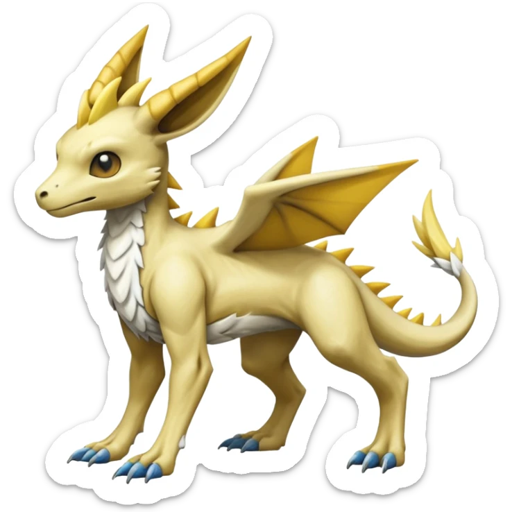 Manectric-Lucio-Cubone-Trico-Draco-Fakémon-hybrid-creature (full body), 4 legs sticker