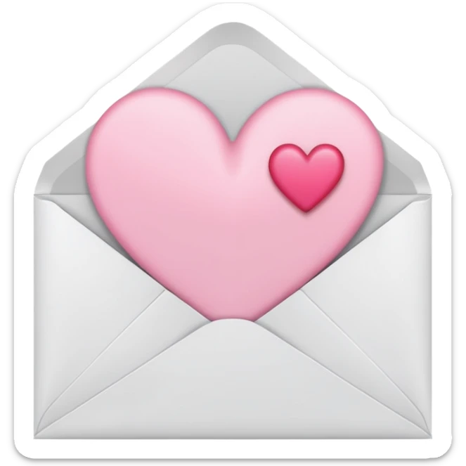 A close-up photograph of a simple white paper envelope sealed with a small, pink heart, natural lighting sticker