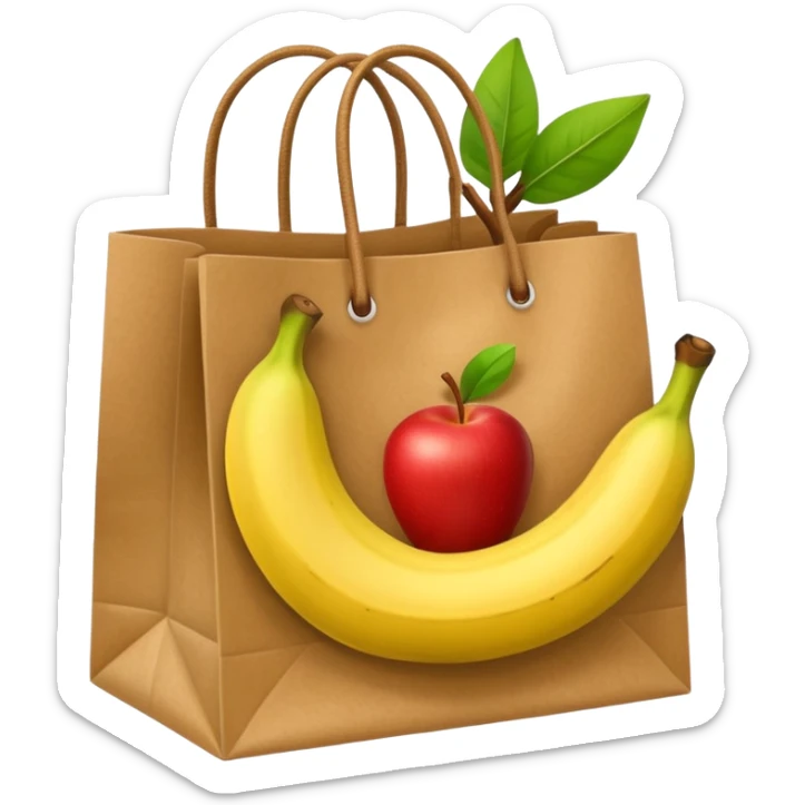 1 bag and 1 food item eg banana and apple sticker