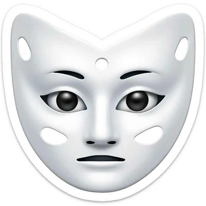 a sheet of white mask pack for face skincare beauty, except on the face, transpalent holes on eyes and mouth side sticker