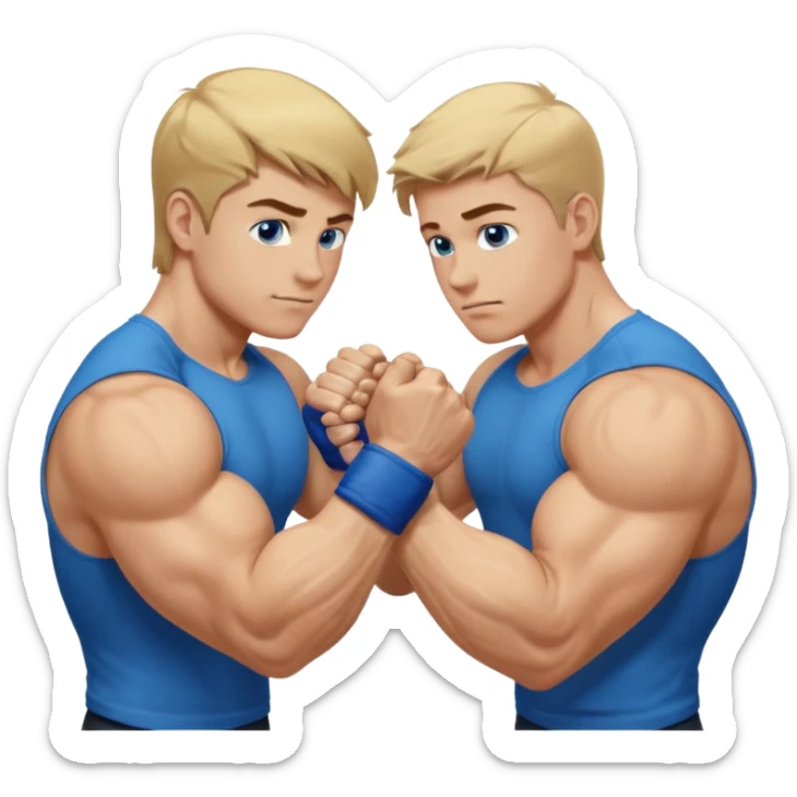 DIRTY BLONDE HAIR BLUE EYES BIG BICEPS FOR ARM WRESTLING YOUNG MAN sticker