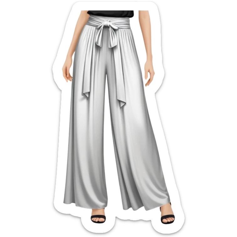 wide palazzo pants, flowing fabric, dramatic wide leg trousers, elegant women's pants, only the garment, no model sticker