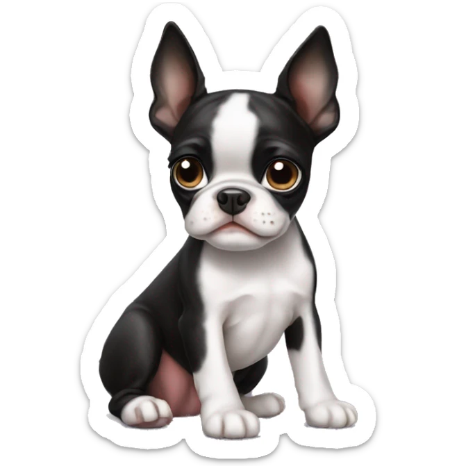 Boston terrier puppy sticker