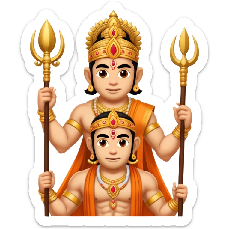 Lord ram and lakhan on sholder od hanuman as considered in ramayana sticker