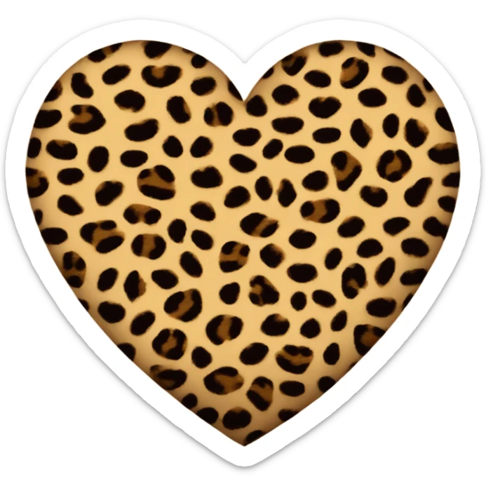leopard print heart sticker