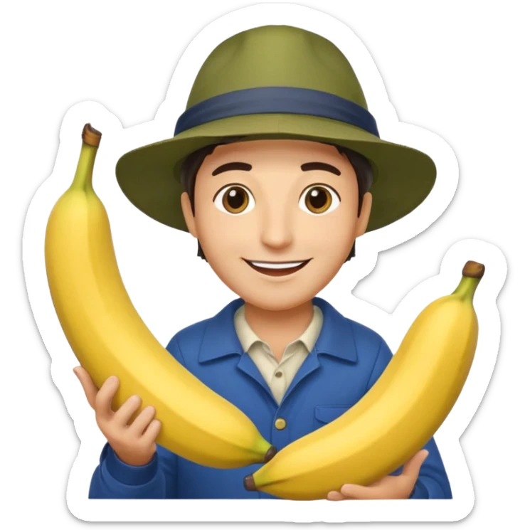 Make accountant loves fishing bananas movies and comics and is Italian sticker