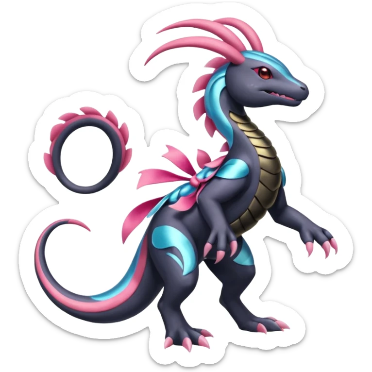 Shiny Dusknoir-Salandit-Sylveon-Fakémon-hybrid-creature (full body)  sticker