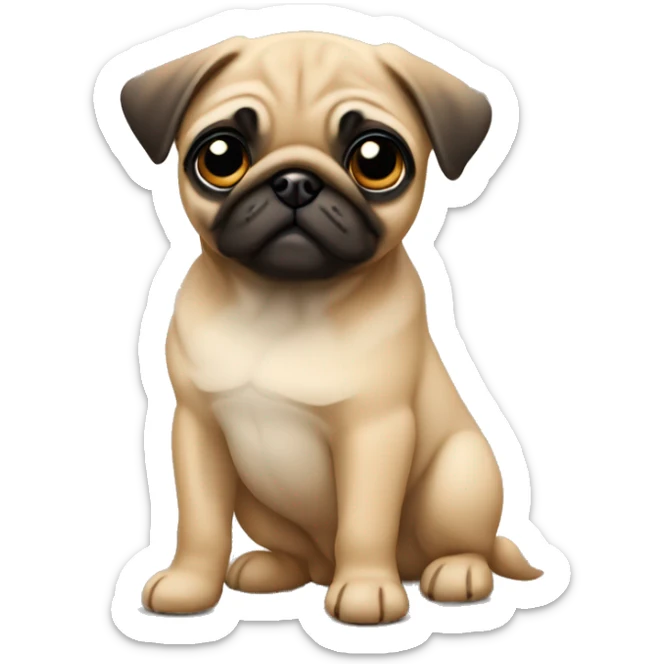 Fawn pug puppy standing sticker