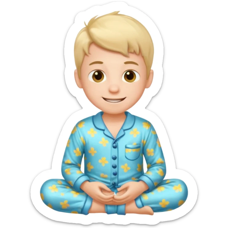 create emoji of a boy getting up in the morning in the bed sticker
