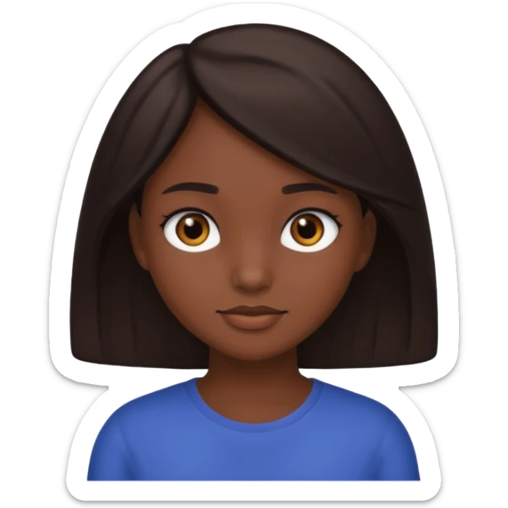 Girl with dark brown hair,dark brown eyes,dark skin sticker