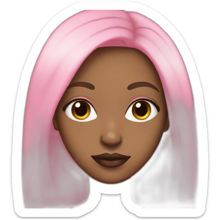 Young Black women pink lips long hair sticker