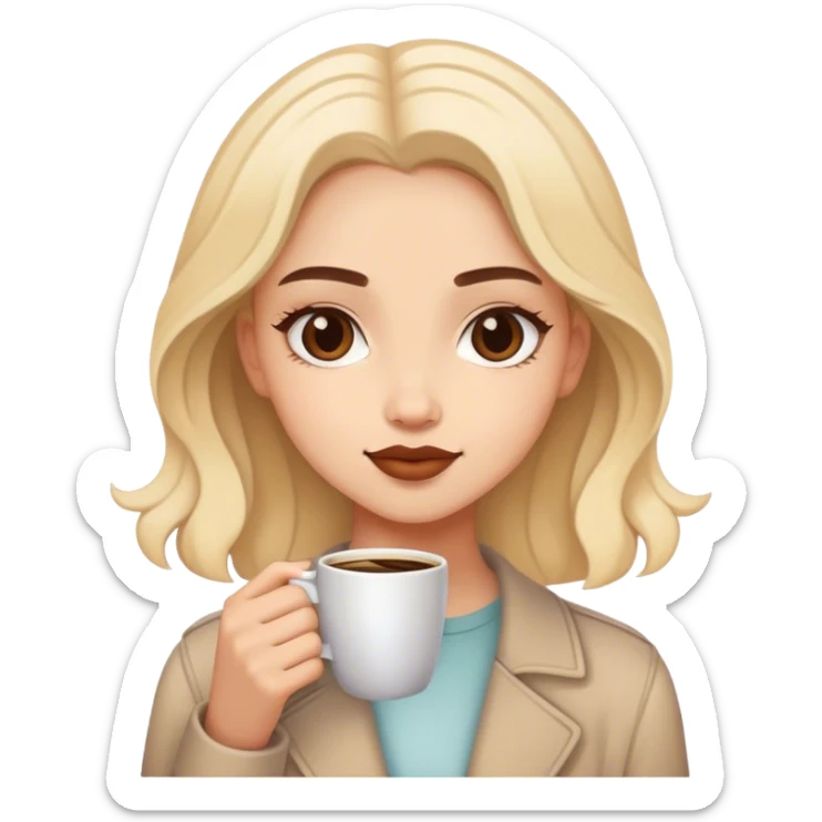 A girl aestetich wich a coffe sticker