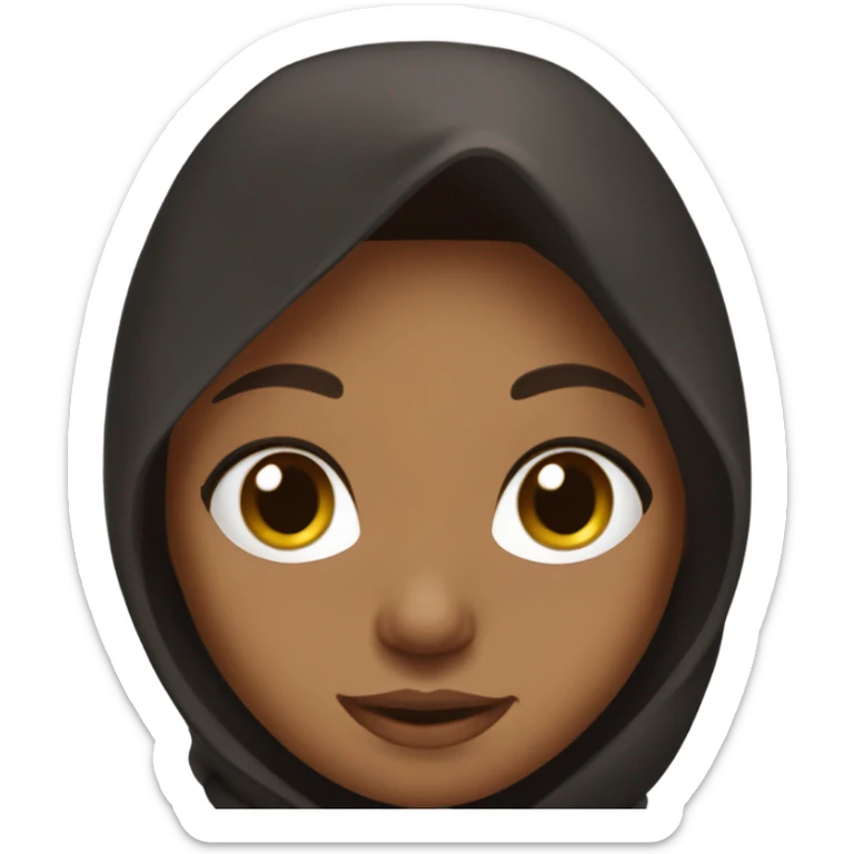 Brownskin pretty girl with black essentials hoodie with long brown hair brown eyes sticker