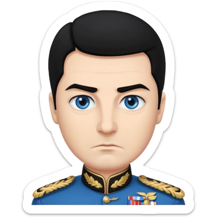 Georgian Dictator with 20 kids blue eyed and black hair like a dictator  sticker