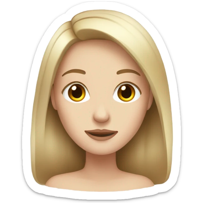 Pale women with brown and blonde hair and brown eyes sticker