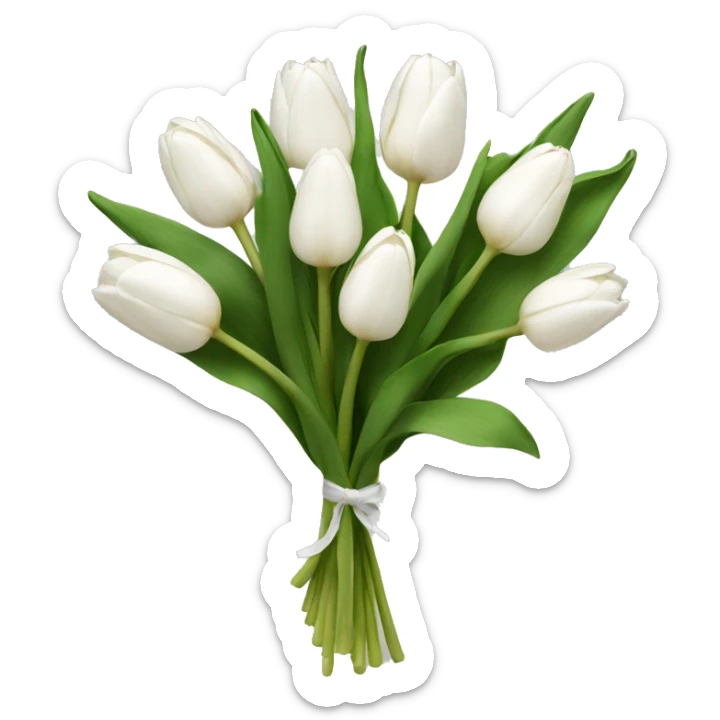 white tulip bouquet  sticker