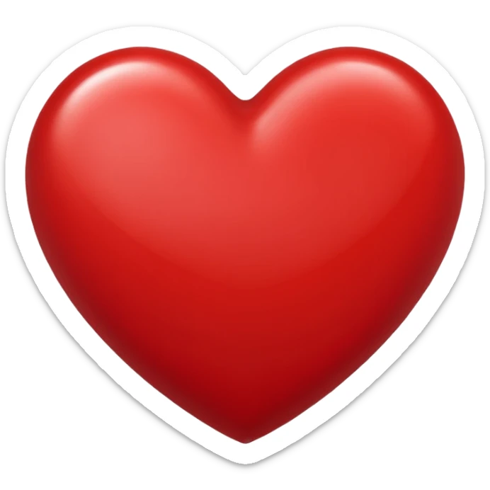 heart symbol representing the concept of love, classic emoji style sticker