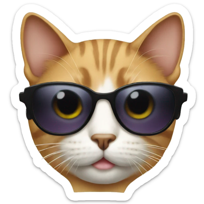 Cat with sunglasses sticker