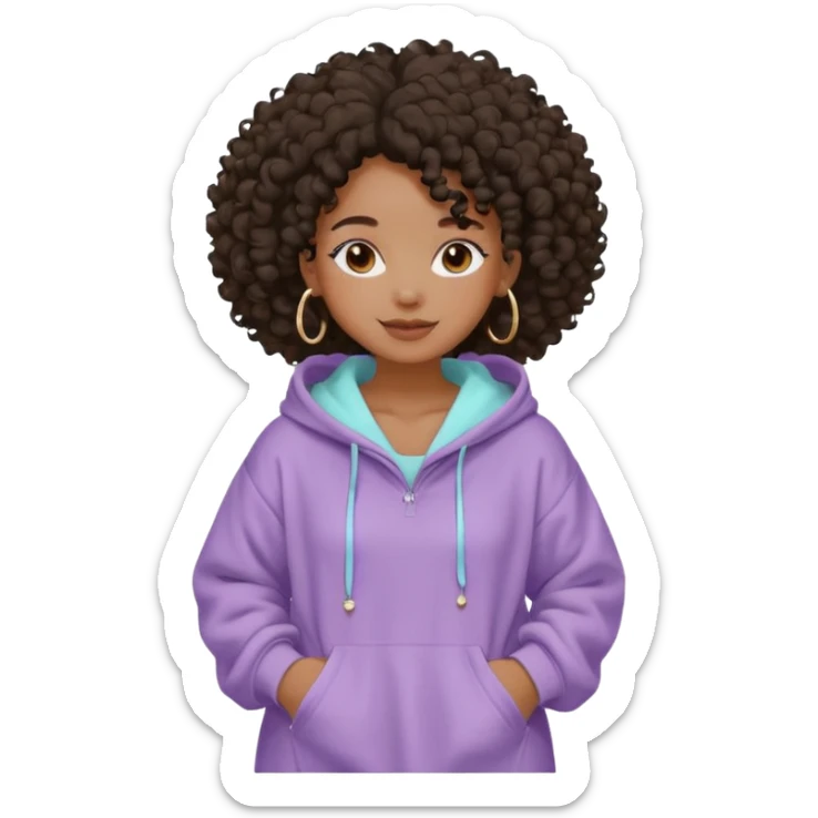  Black girl, clean girl aesthetic, 4C curly hair in a puff, pastel hoodie, white sneakers, minimal jewelry, soft smile, cozy vibe, bright colors   bath gown with a clay mask , aesthetic , white sticker