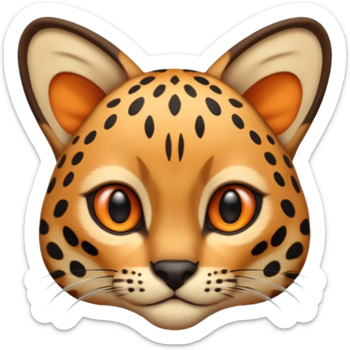 Draw an emoji of the face of an ocelot. sticker