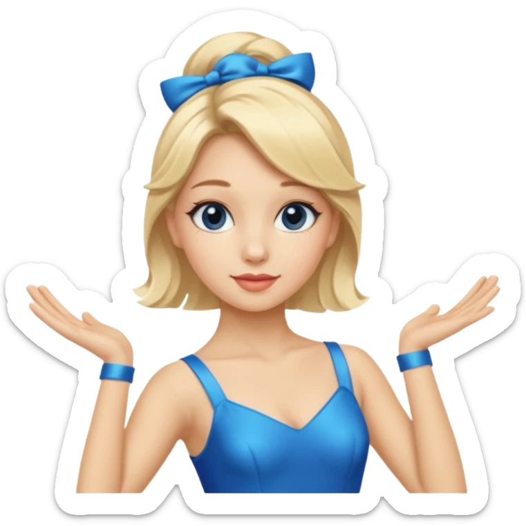 blue jazz style dance costume on girl with blonde hair sticker