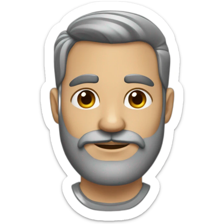 hombre pelo gris con barba de candado y paleta de pintor sticker