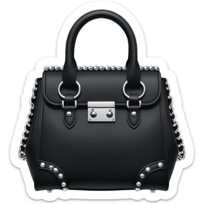 Ultra realistic Alexander Wang bag, in a dark gothic aesthetic style with matching dark gothic style Luxury embellishments, 8k hd quailty  sticker