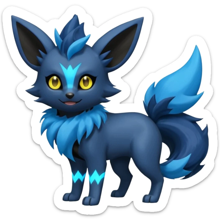 Eeveelution-Luxray-Luxio-fusion-hybrid-animal-Fakémon-Pokémon-creature sticker
