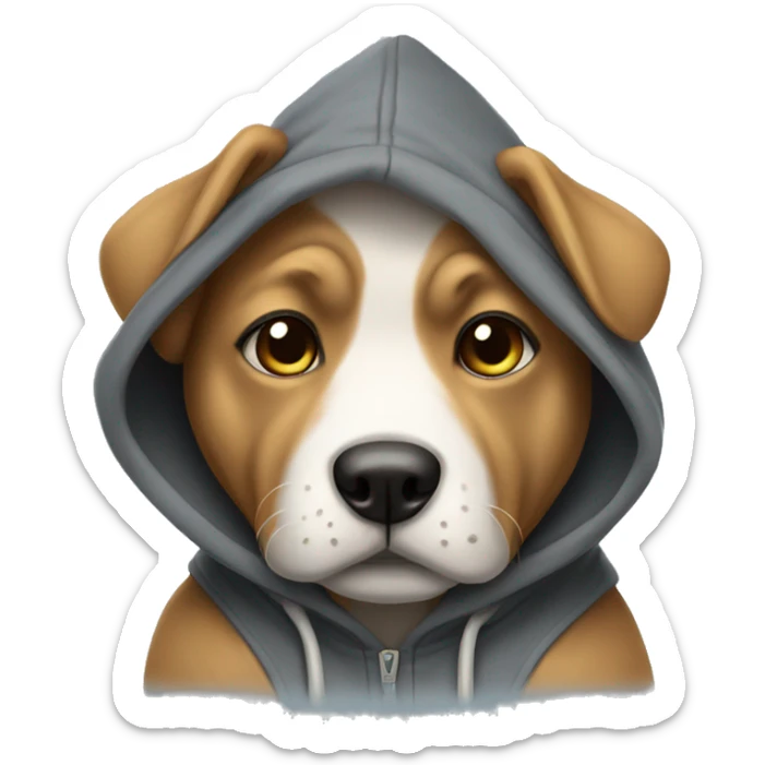 Dog wearing hoodie sticker