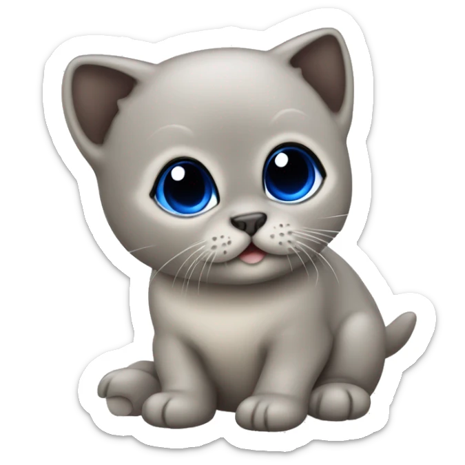 Seal colorpoinb kitten with brown nose nose and royal blue eyes sticker