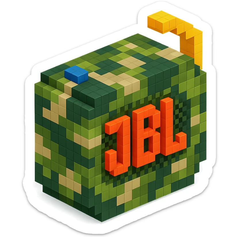military-themed portable JBL speaker in camouflage colors sticker