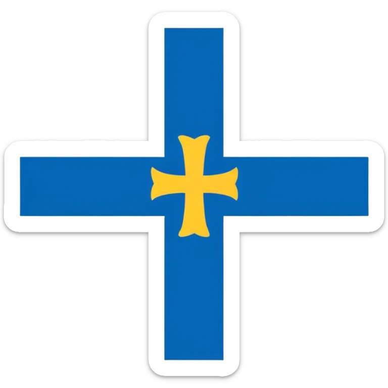 Bandera de Asturias azul el fondo con la cruz amarilla  sticker