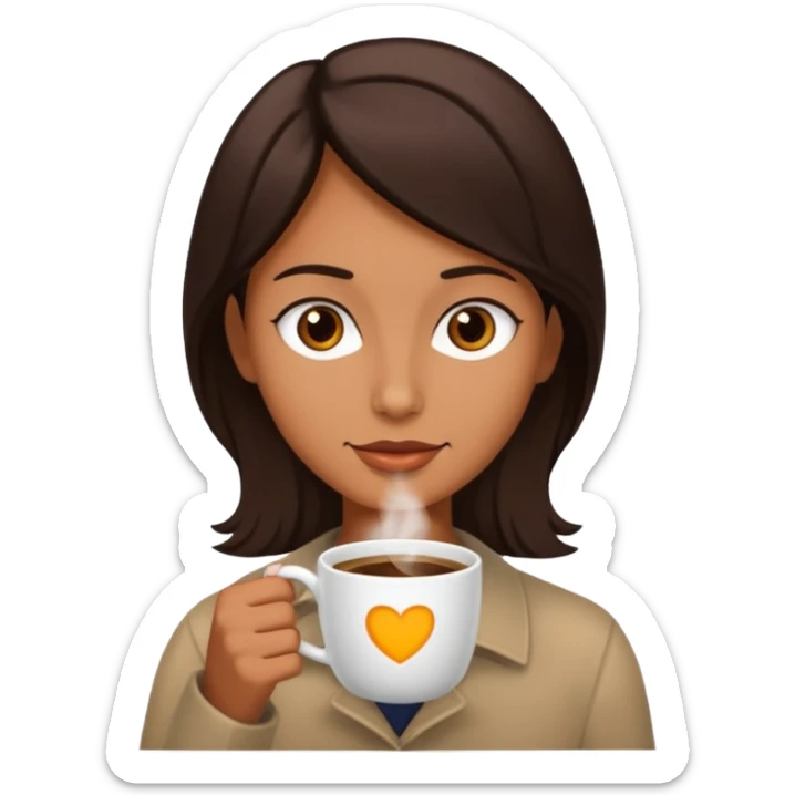 The plant nearby with just the cup of coffee  sticker