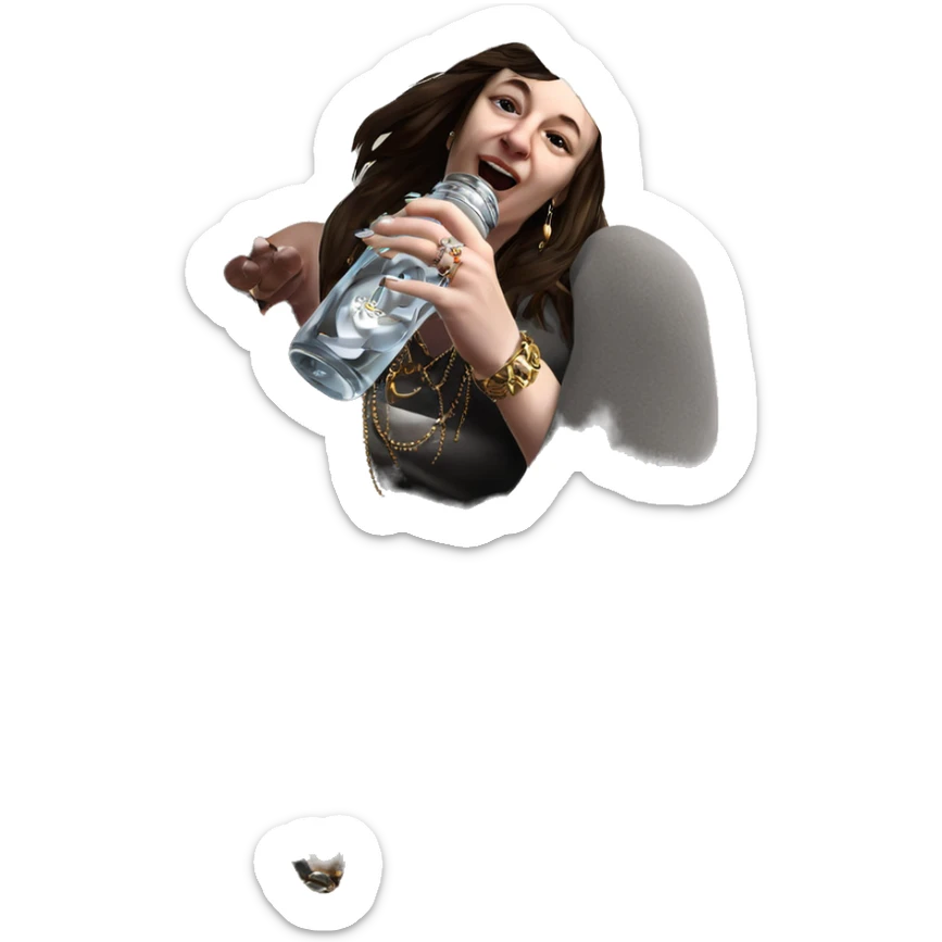 girl with jewelry and water sticker