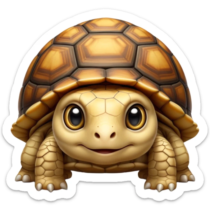 cinematic-baby tortoise-realistic--emoji,,-cute-wise-face-peering-ahead-with-calm-determination,-cute large-eyes-reflecting-centuries of wisdom, sticker