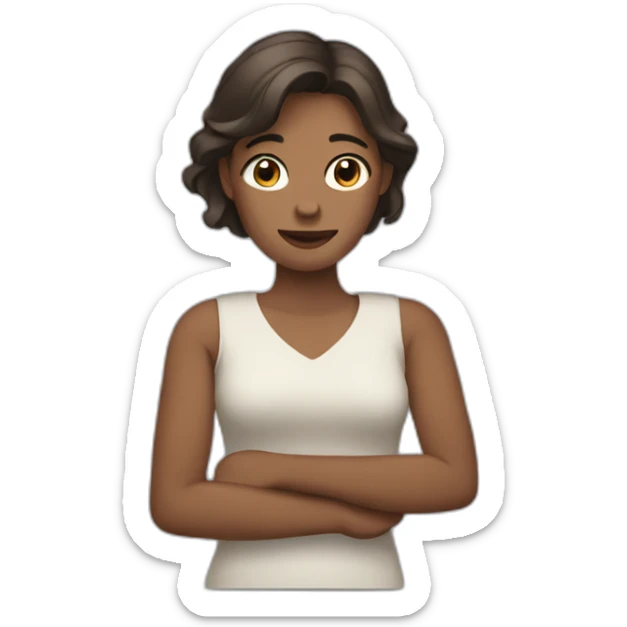 woman with an arm sticker