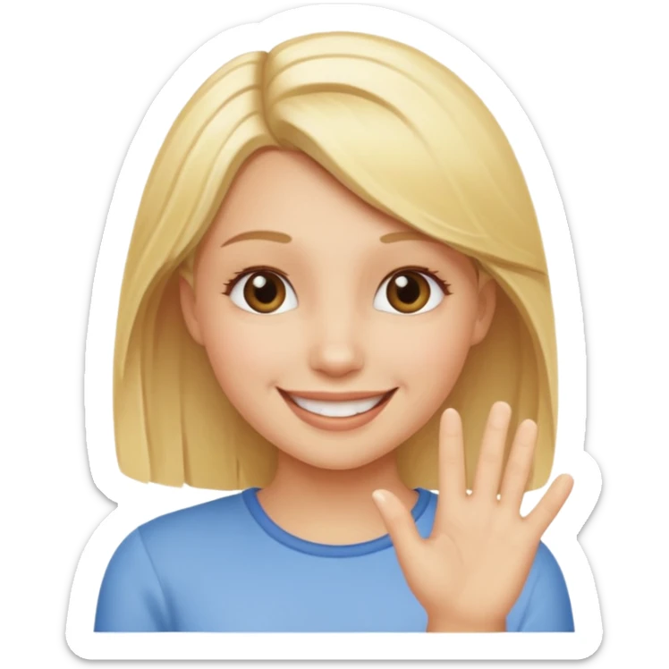 fingermouthing el gesto que es tan viral ahora en tik tok que le haga una chica rubia sticker