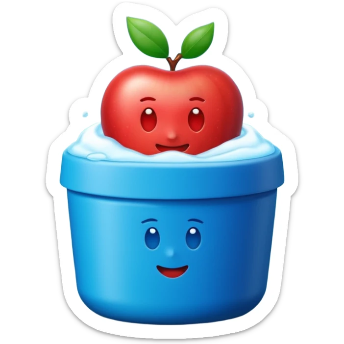 make an apple style emoji of Vicks Vaporub - it should have a dark green lid and a blue tub sticker