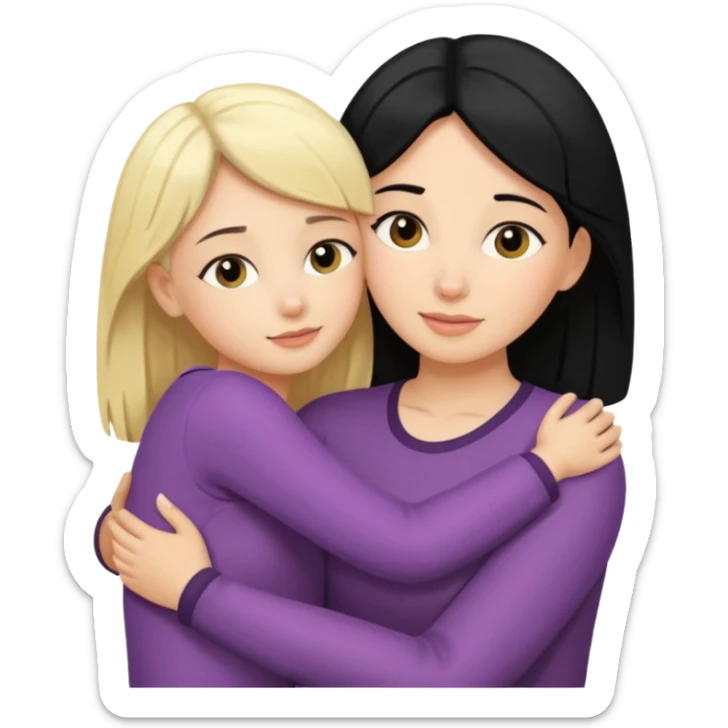 Love ❤️ of black haired mother for blonde daughter  sticker