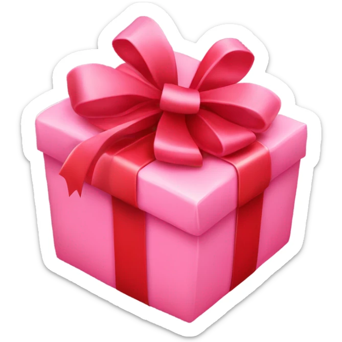 Un regalo color rosa, con el lazo color rojo para una chica coquette sticker