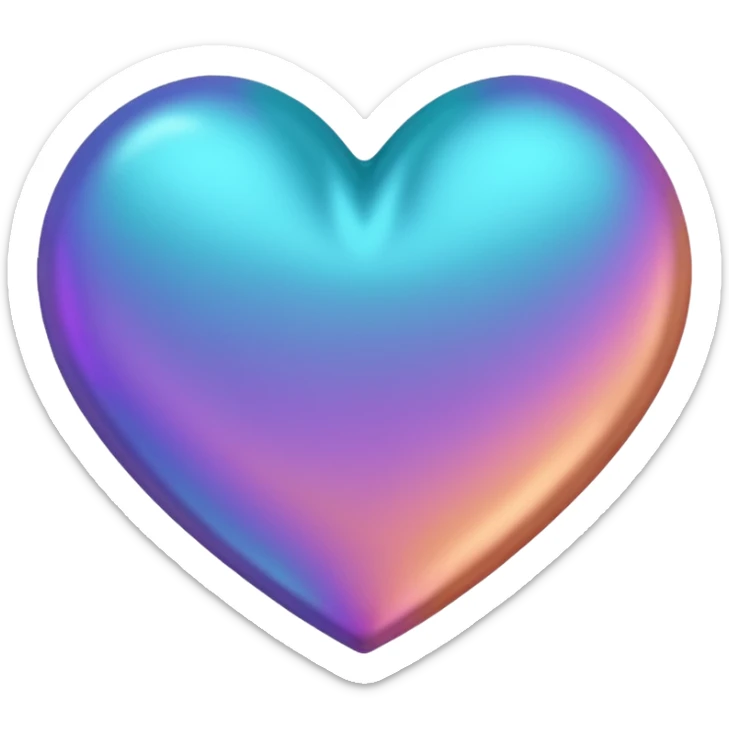 I need a teal, orange , purple, and rose gold Heart emoji  sticker