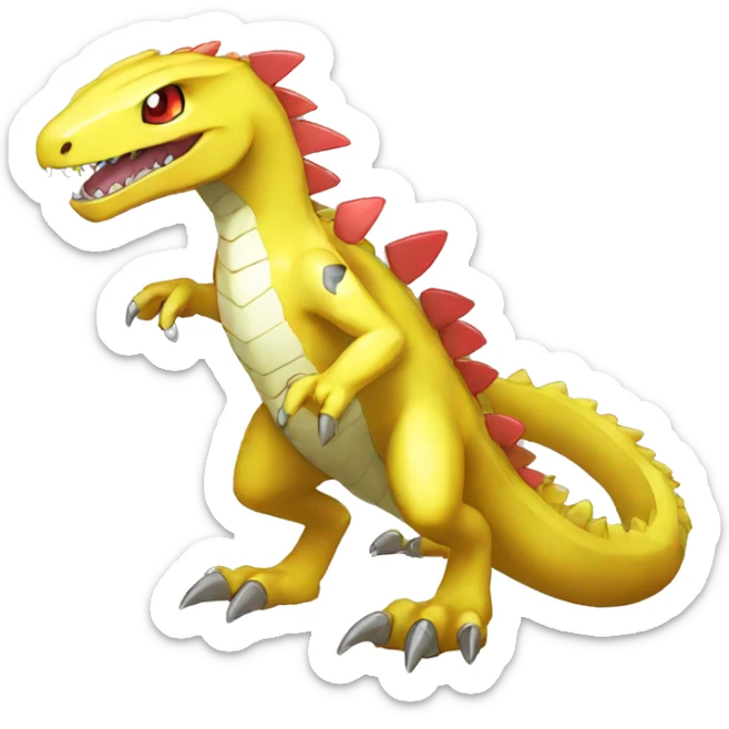  Cool Edgy Cute Shiny Colorful Digimon-Fakemon-Reptile full body sticker