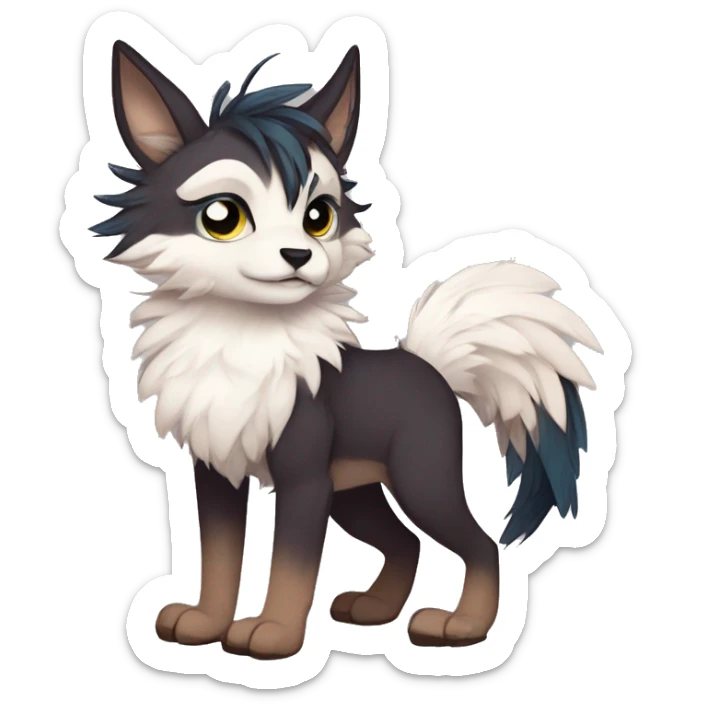 Cool cute Kawaii edgy fantasy shiny animal  fursona Fionbri by griffsnuff & LiLaiRa & Falvie full body sticker