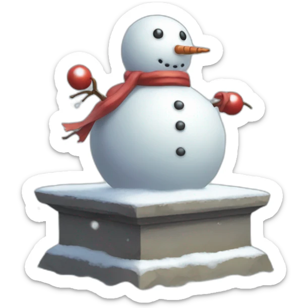 Snowman Statue Epic Mystery Legendary NewYear PokemonTheme Pokeball Snowfall Snowballs sticker
