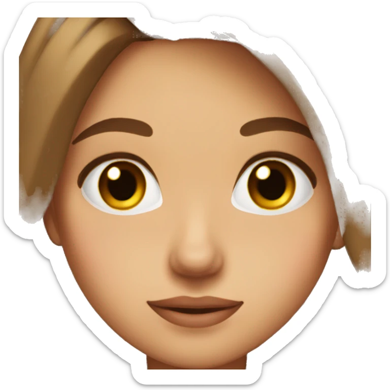 Girl rolling eyes brown hair and brown eyes and gorgeous hair sticker